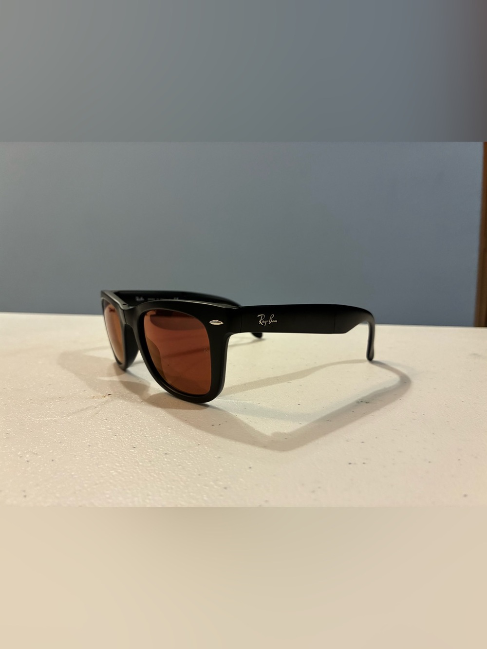 Ray-Ban Folding Black Frame Sunglasses made in Italy